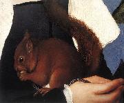 Portrait of a Lady with a Squirrel and a Starling (detail) sf HOLBEIN, Hans the Younger